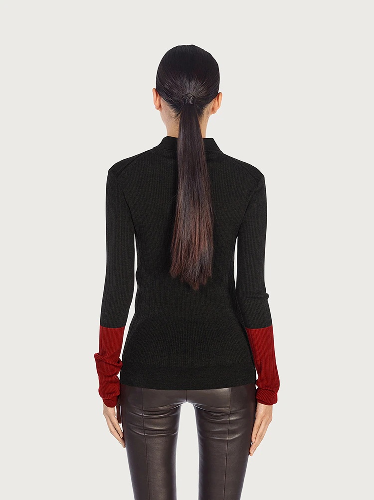 COLOR BLOCK KNITTED POLO - 4