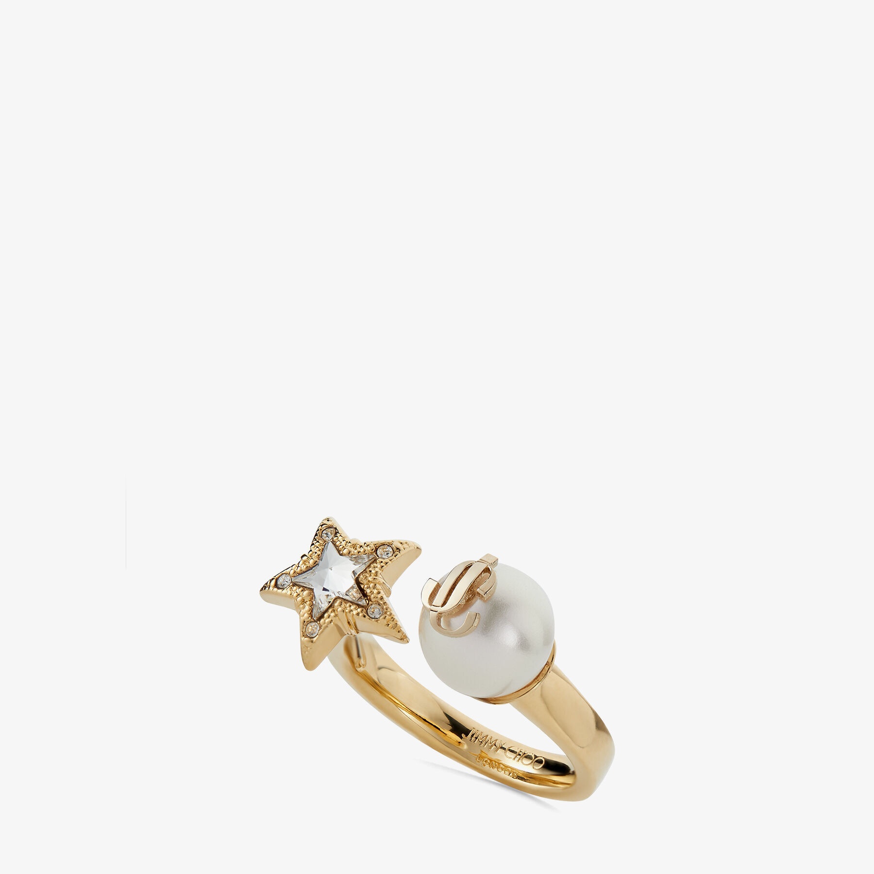 JC Star Pearl Ring
Gold-Finish Metal Ring with Crystal Star and Pearl - 4