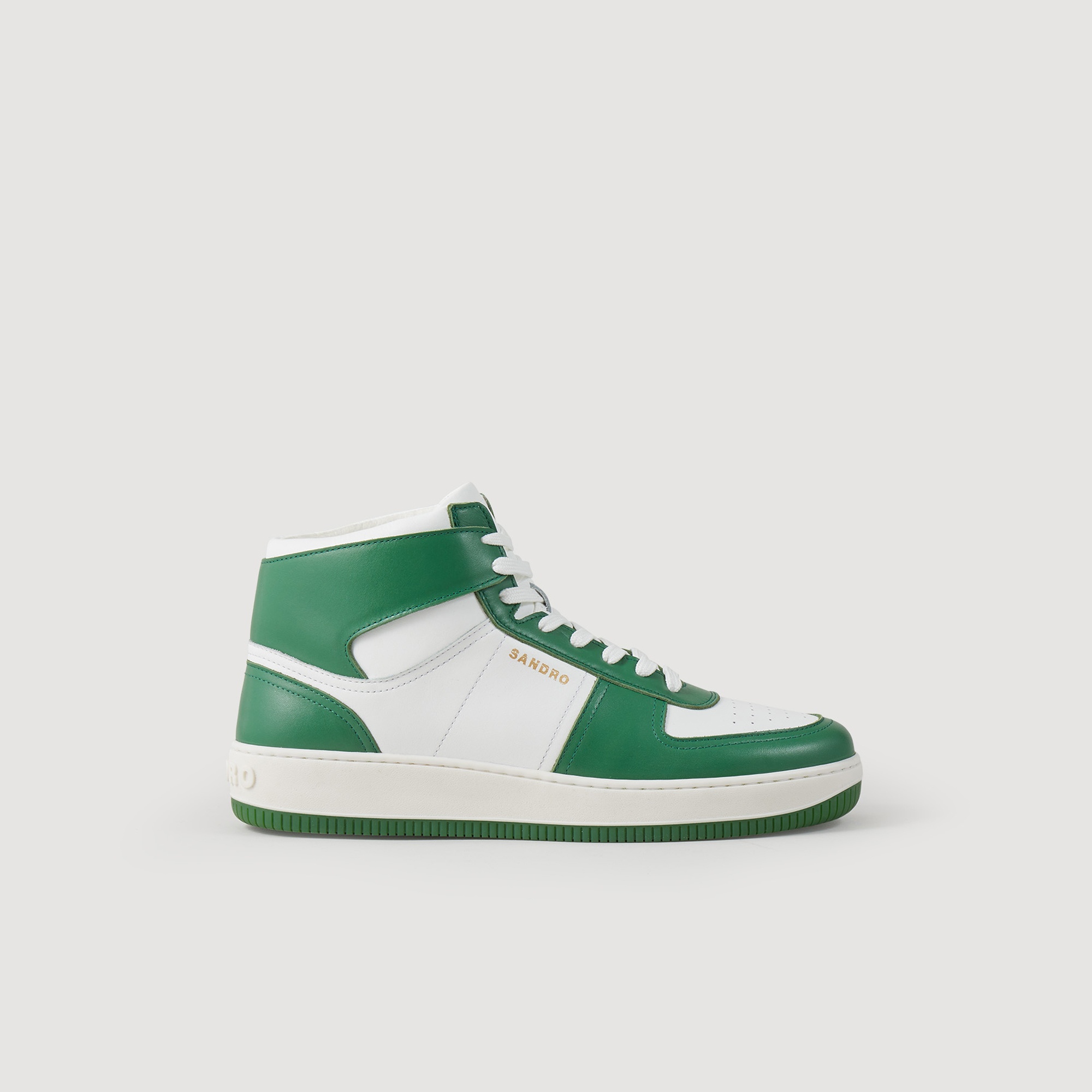 Leather high-top sneakers - 1