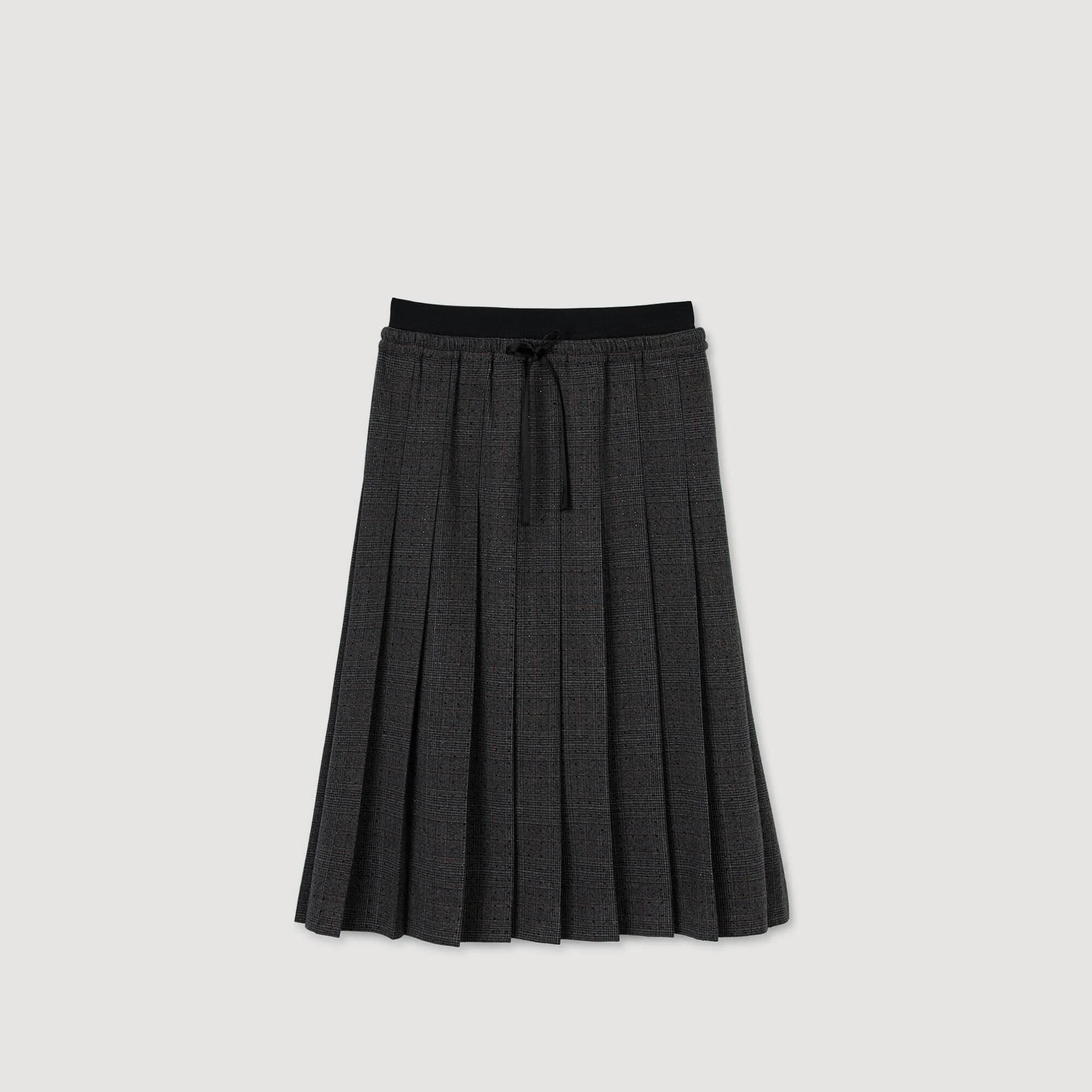 MIDI PLEATED RHINESTONE SKIRT - 1