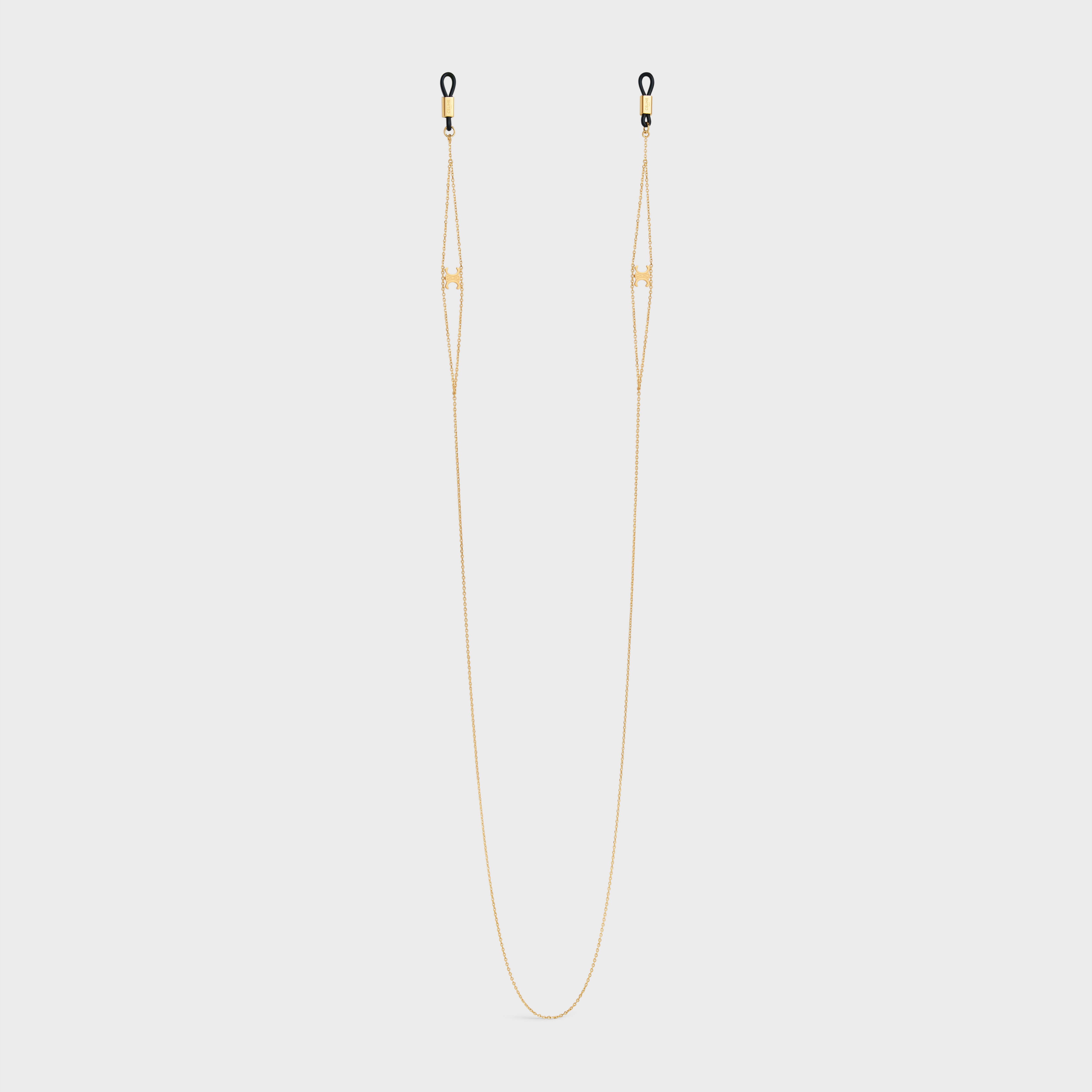 Triomphe Suspended Sunglasses Chain in Brass with Gold Finish and Plastic - 1