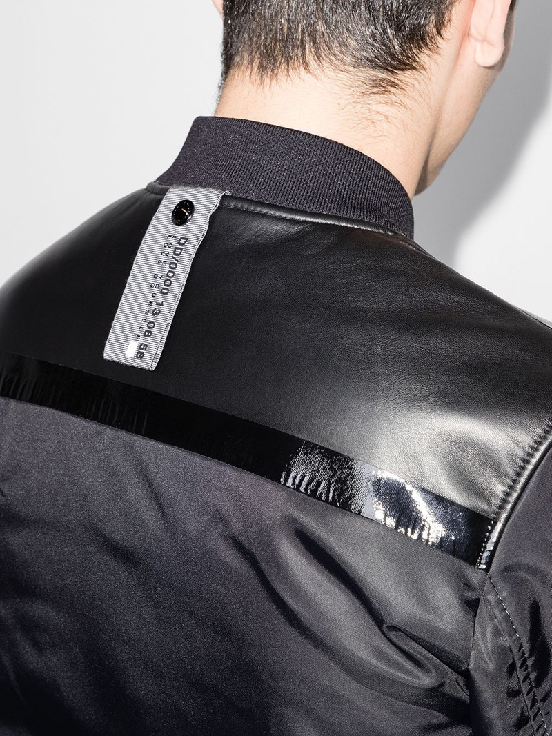 panelled leather bomber jacket 4