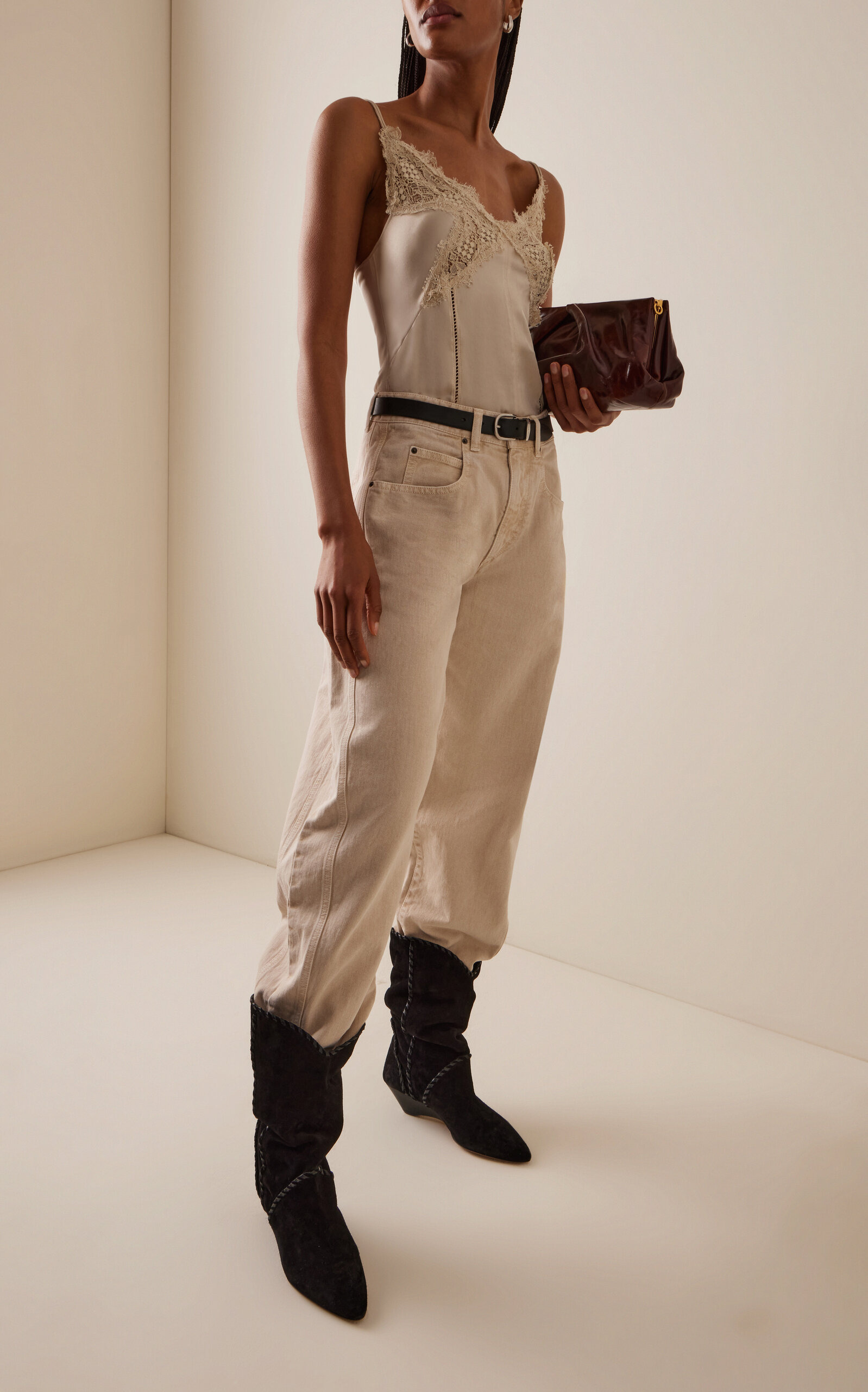 Oriane Rigid High-Rise Barrel-Leg Jeans ivory - 2