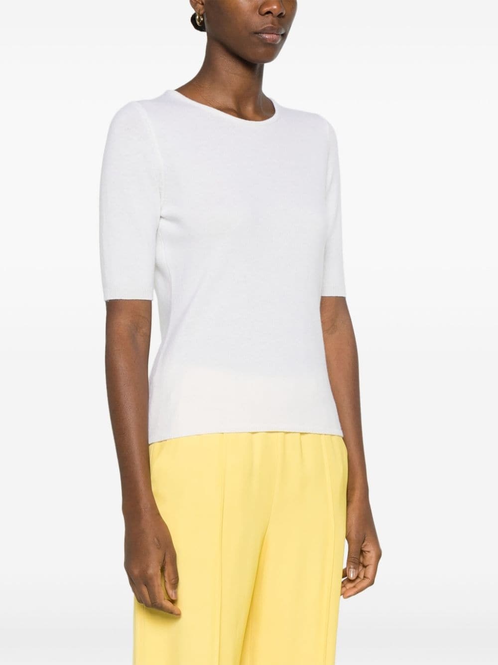 crew-neck knitted top - 3
