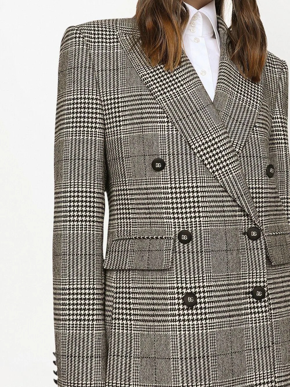 houndstooth virgin wool double-breasted blazer - 5