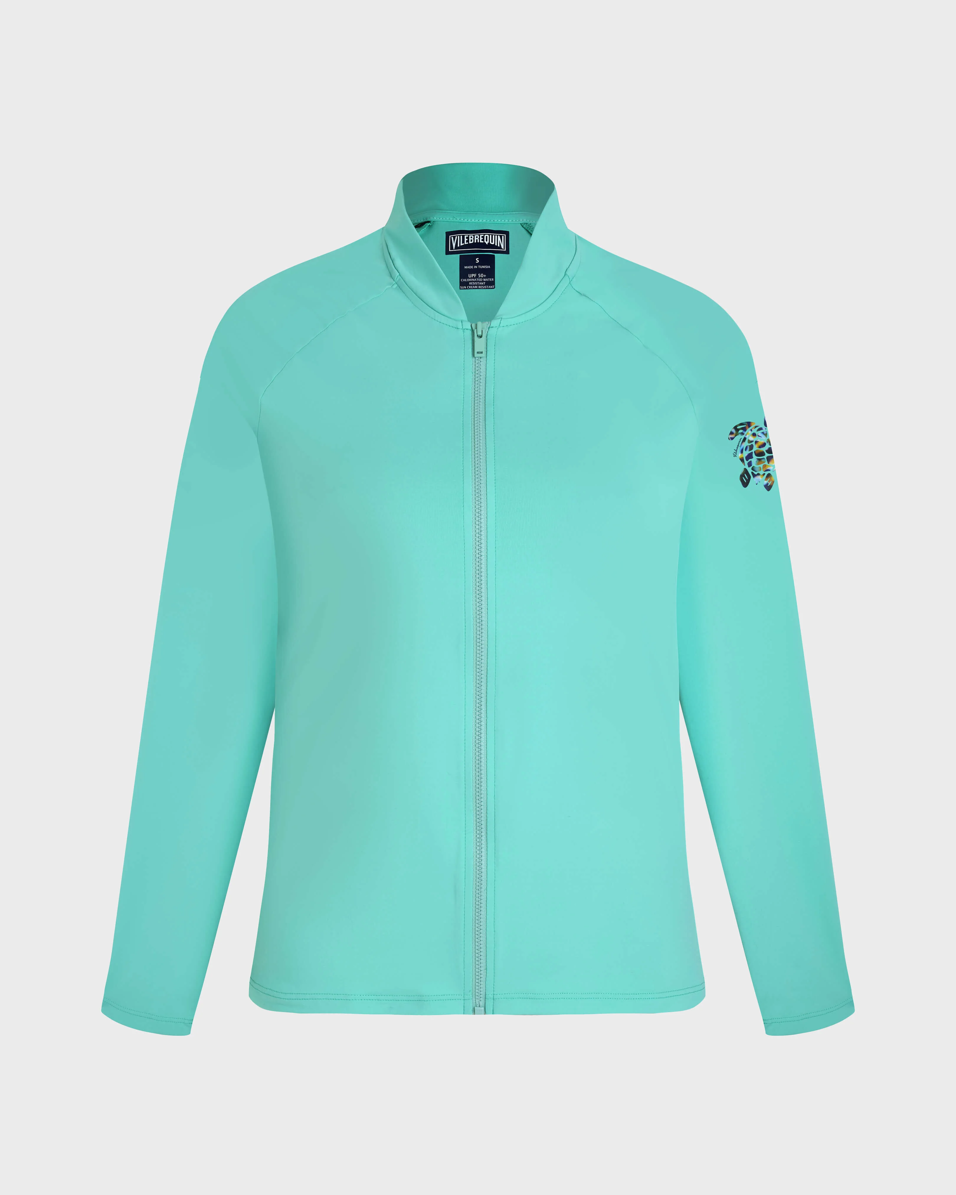 WOMEN ZIPPED LONG SLEEVES RASHGUARD TOP SOLID - 1