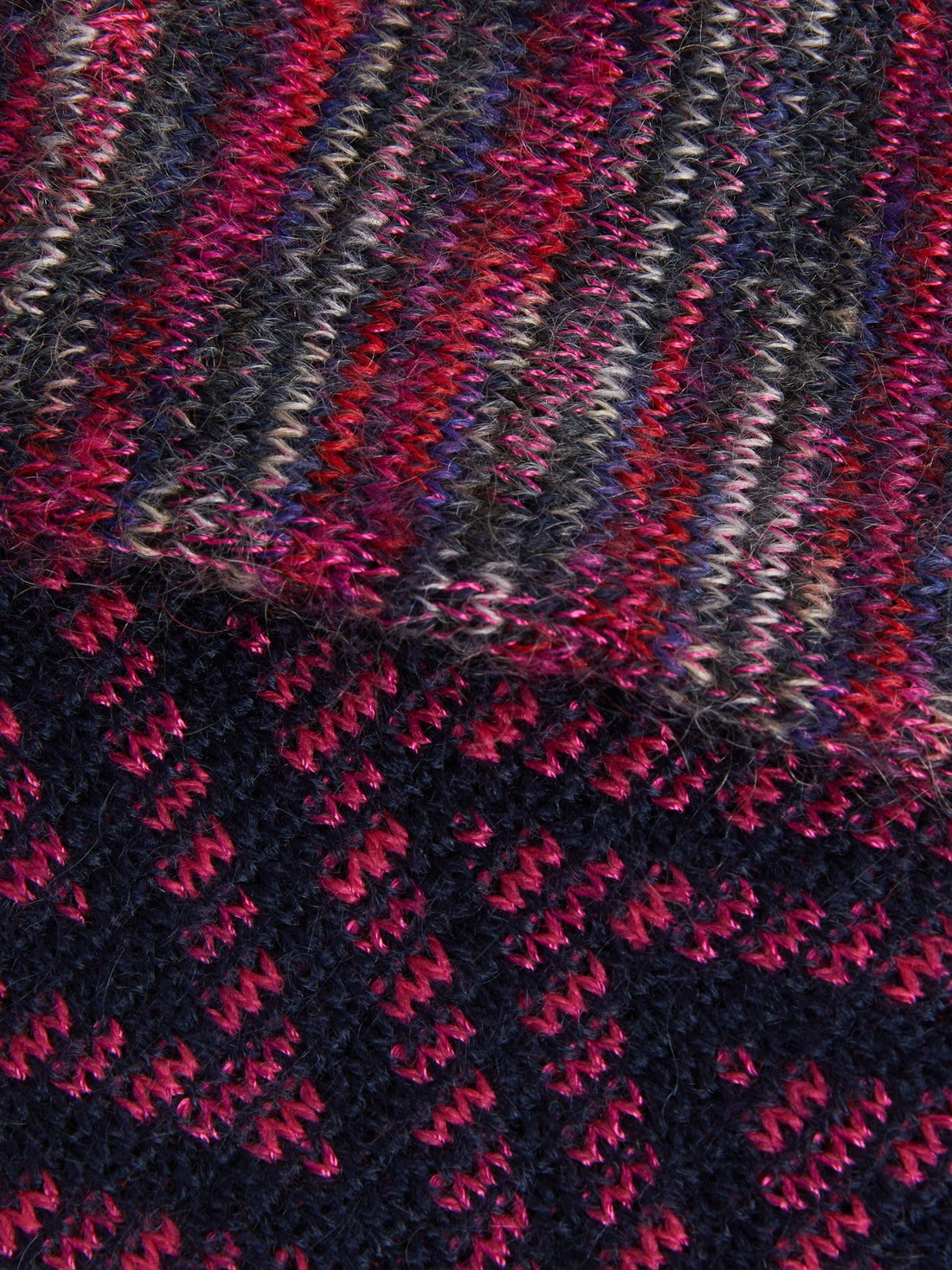 Multi-worked wool and mohair knit gloves - 3