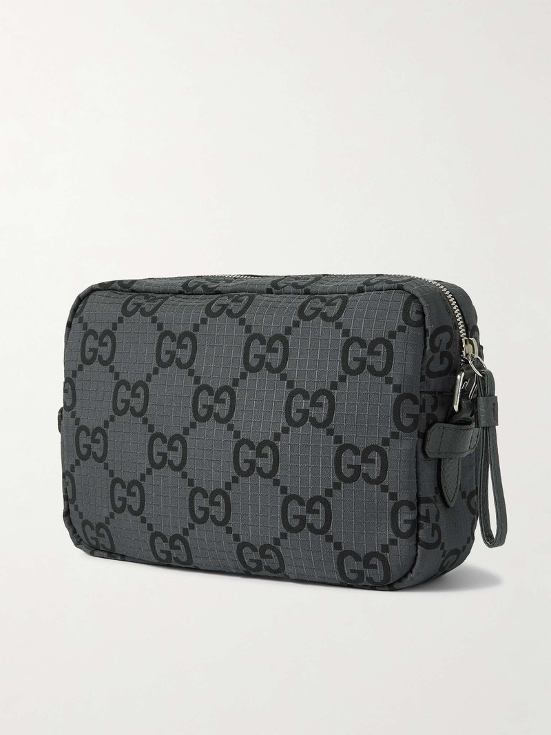 Leather-Trimmed Logo-Appliquéd Monogrammed Ripstop Messenger Bag 4