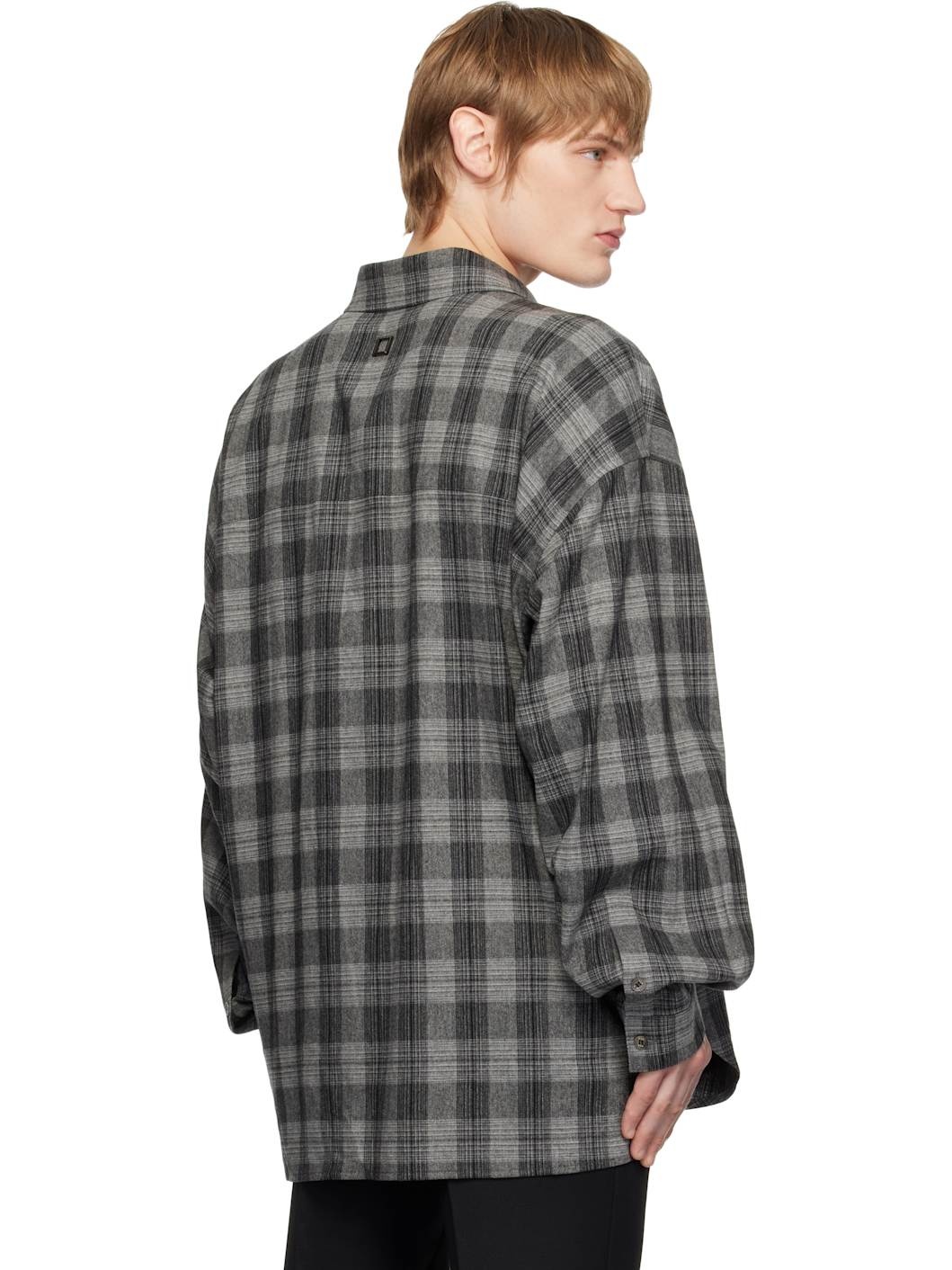 Gray Check Shirt - 3