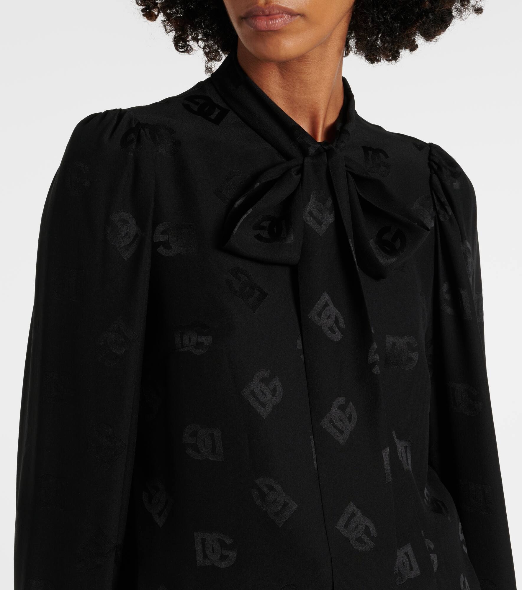 DG bow-detail silk blouse - 4
