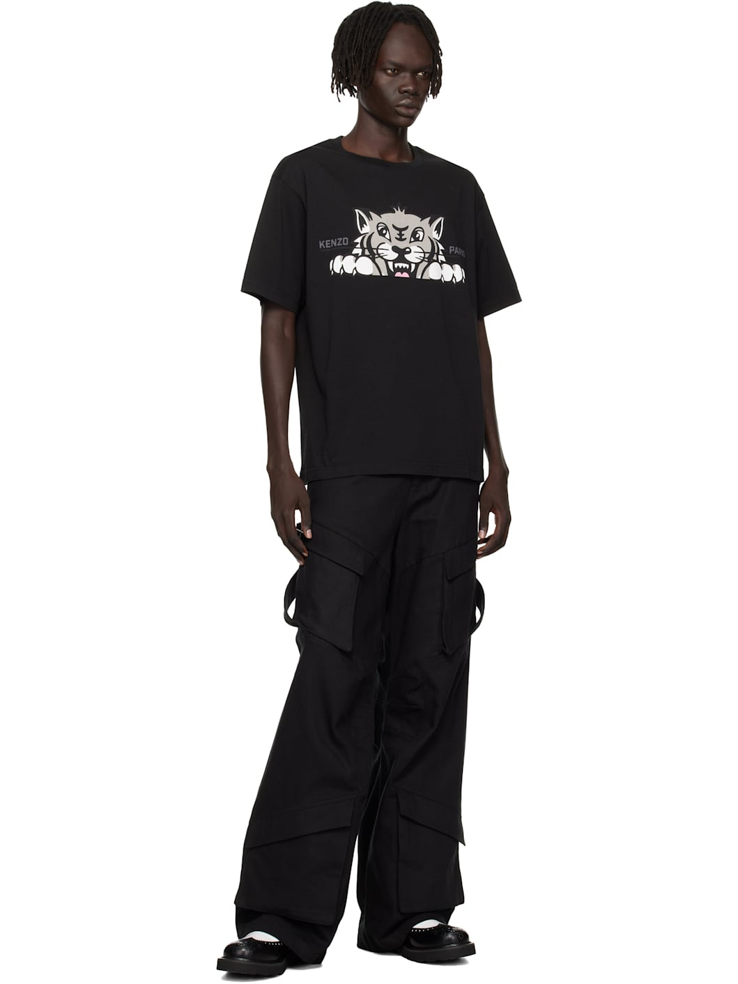 Black Kenzo Paris 'KENZO Happy Tiger' Oversized T-shirt - 4