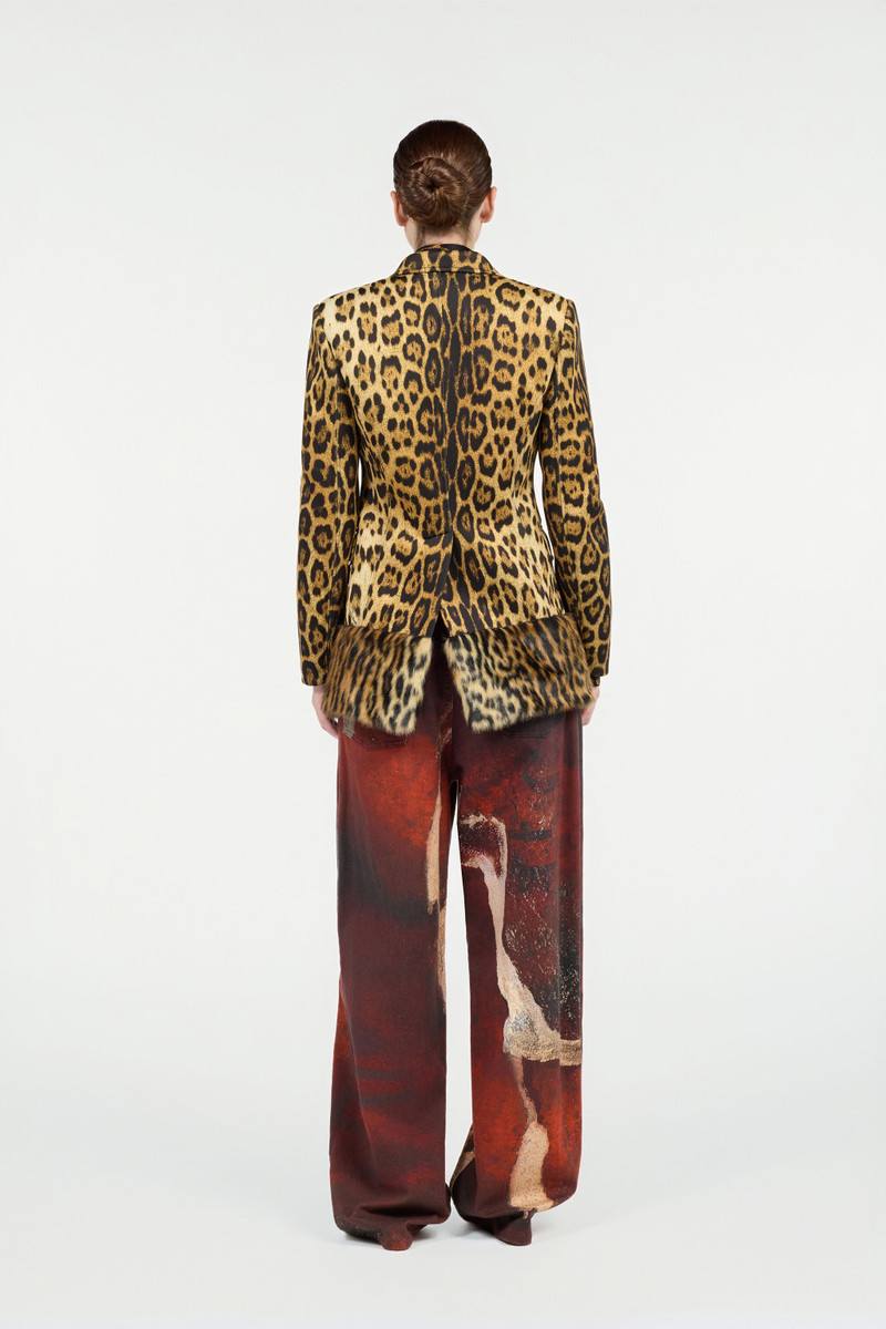 Single-Breasted Blazer With Jaguar Skin Print 4