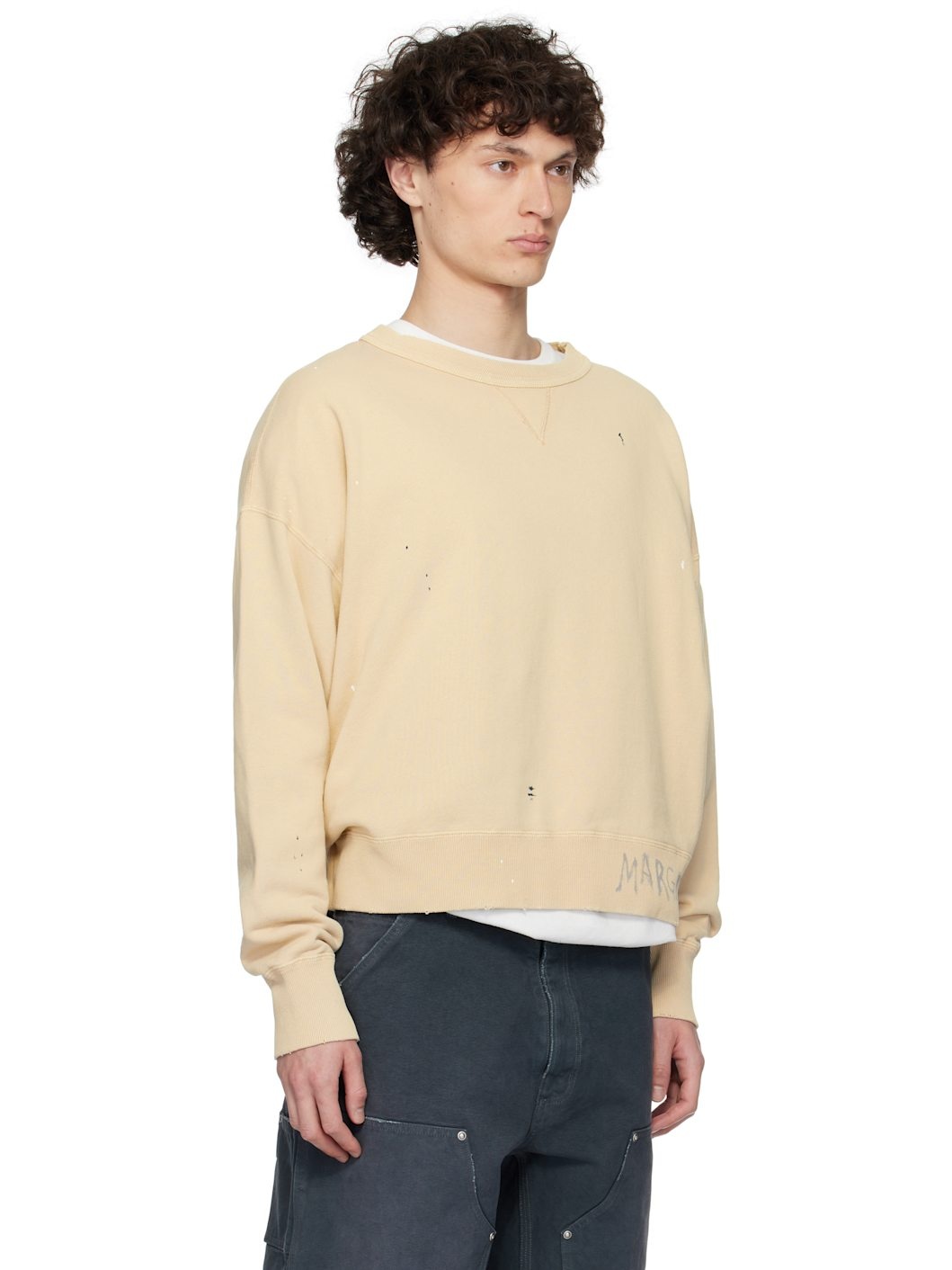 Beige Grafitti Logo Sweatshirt - 2