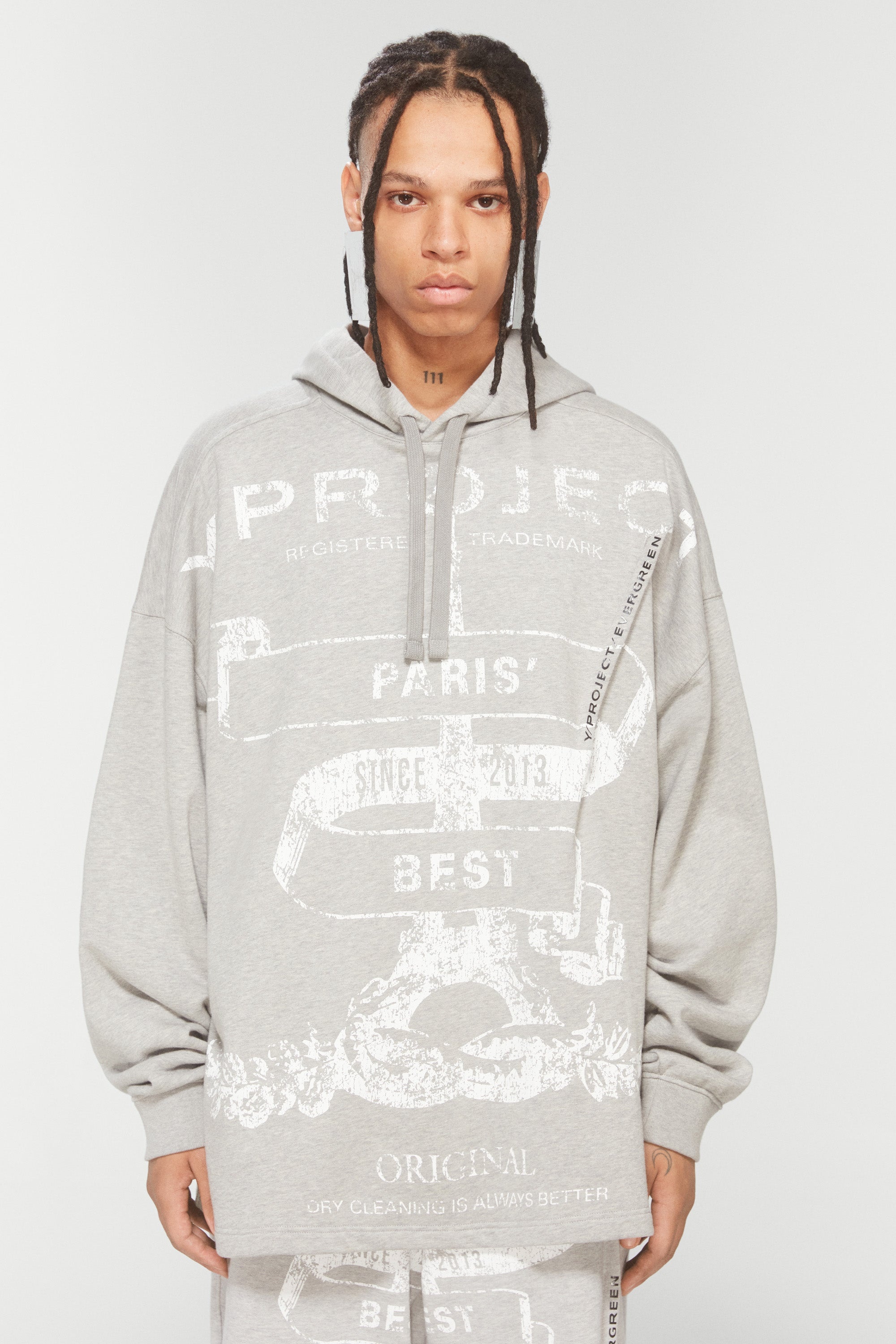 EVERGREEN PARIS' BEST PRINT PINCHED HOODIE - 3