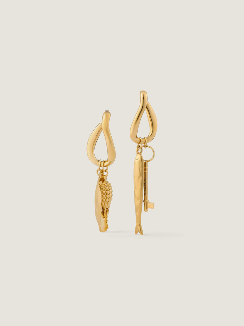 LUCKY CHARMS ASYMMETRIC EARRINGS IN METAL 1