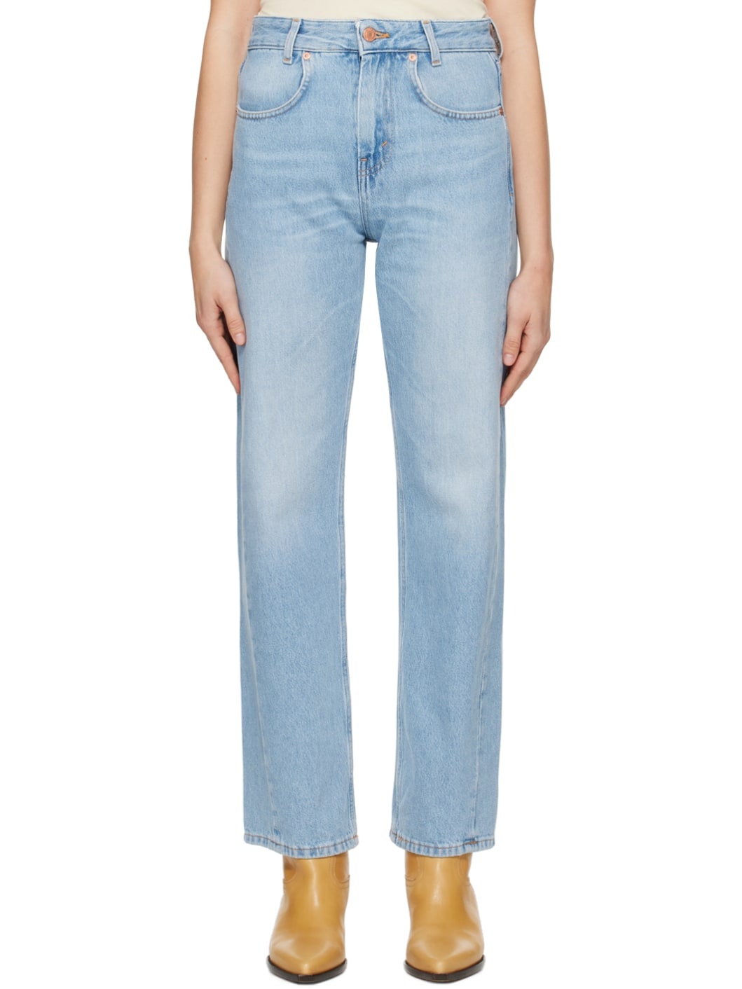 Blue Curved Jeans - 1