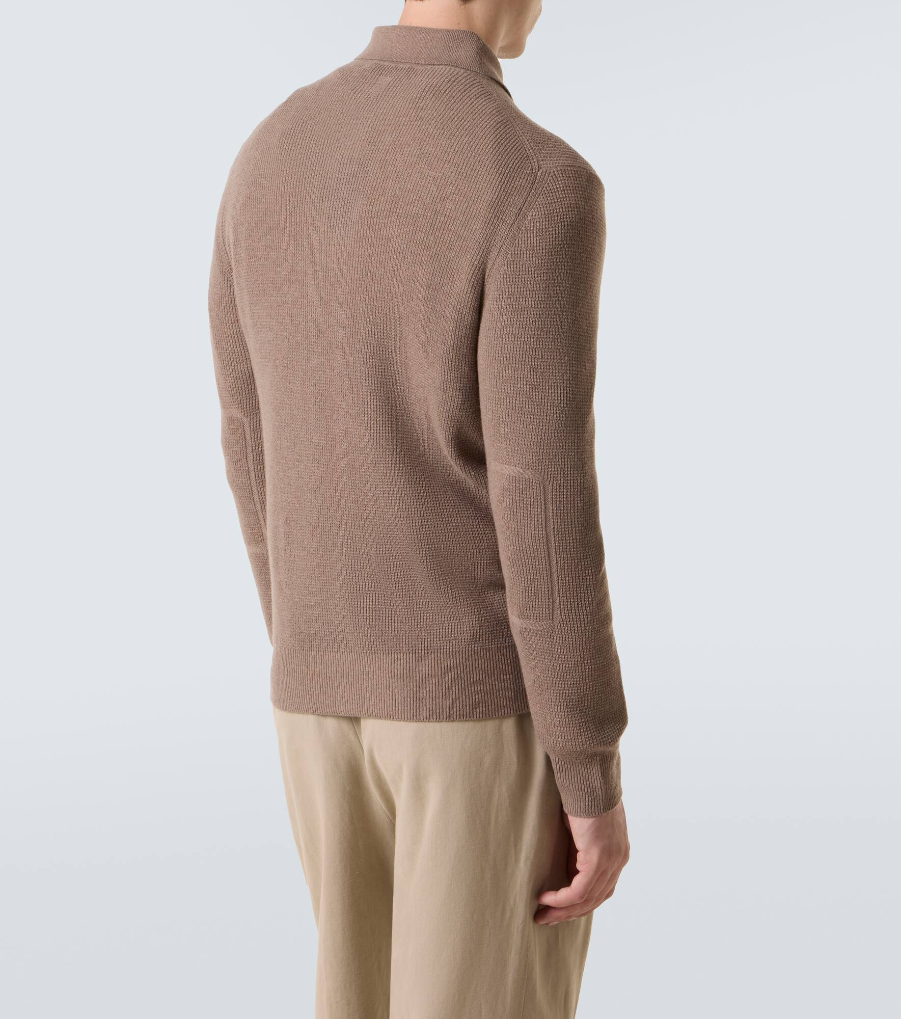 Waffle-knit wool and cashmere polo sweater - 4