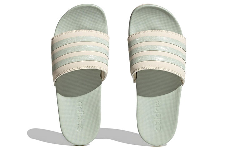 (WMNS) adidas Adilette Comfort Slide 'White Linen Green' H03620 - 6