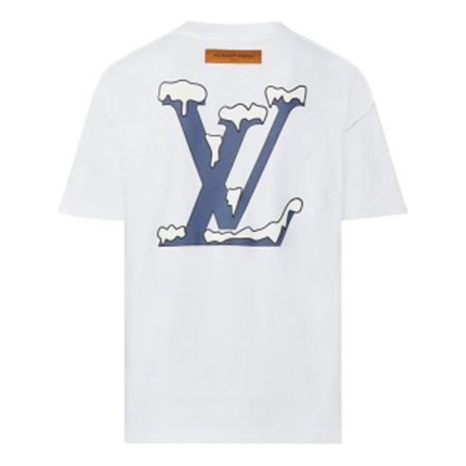 Men's LOUIS VUITTON SS22 Logo Alphabet Printing Short Sleeve White 1A9TAN - 1