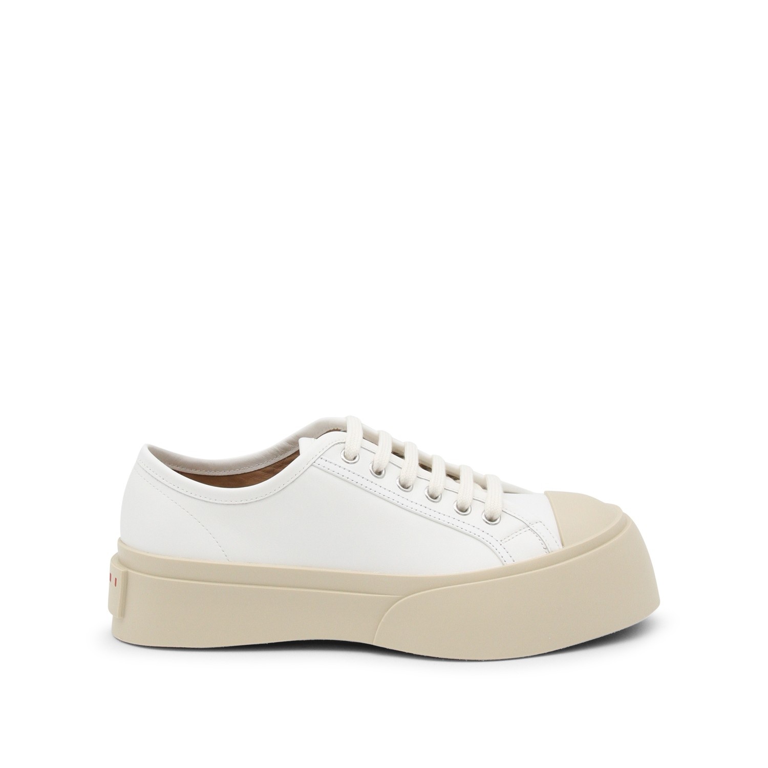 WHITE LEATHER PABLO SNEAKERS - 1