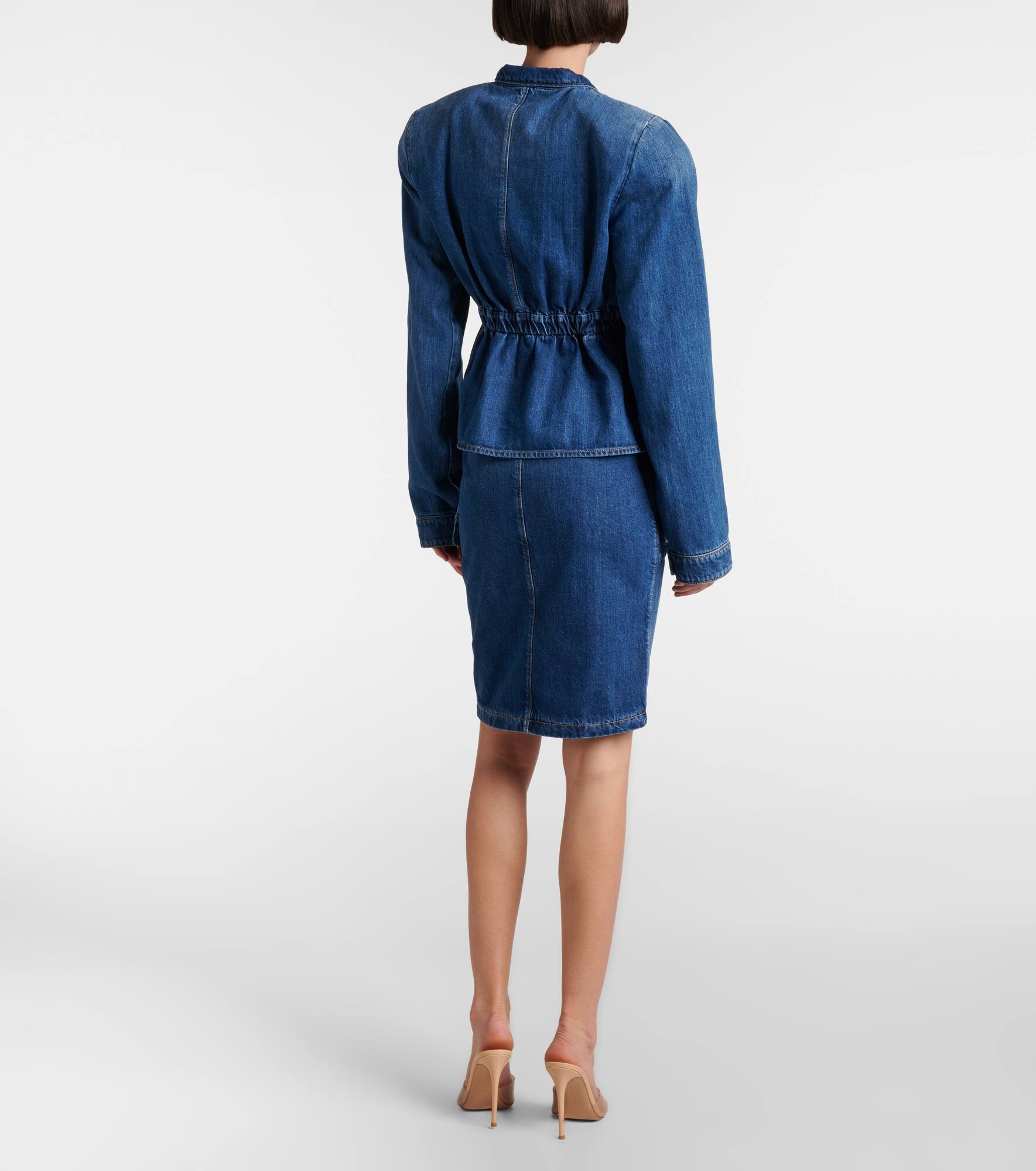Gathered denim jacket - 3