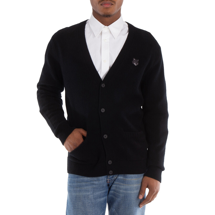 Maison Kitsune Fox Head Patch Lambswool Cardigan - 3