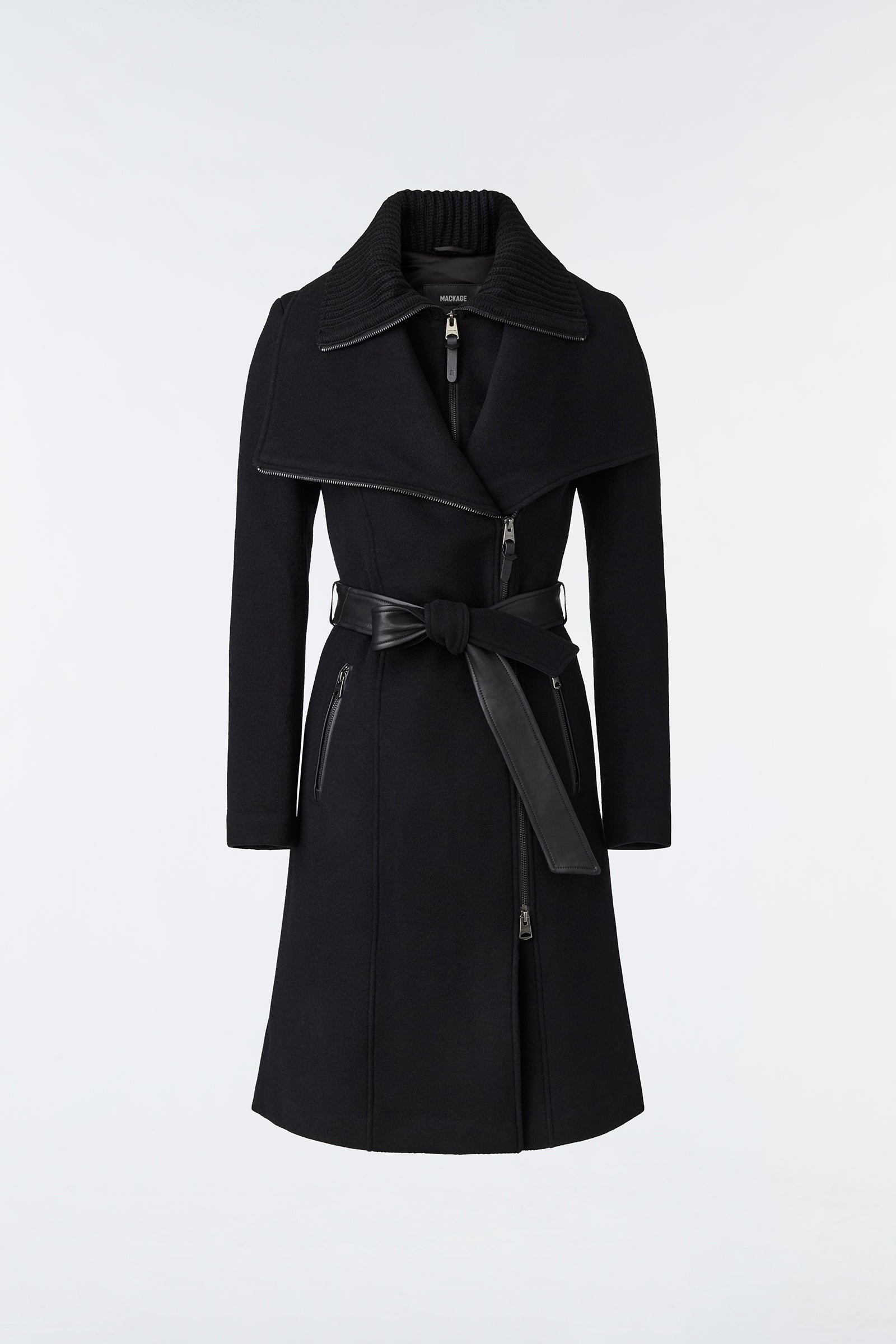 NORI 2-in-1 double face wool coat with sash - 1