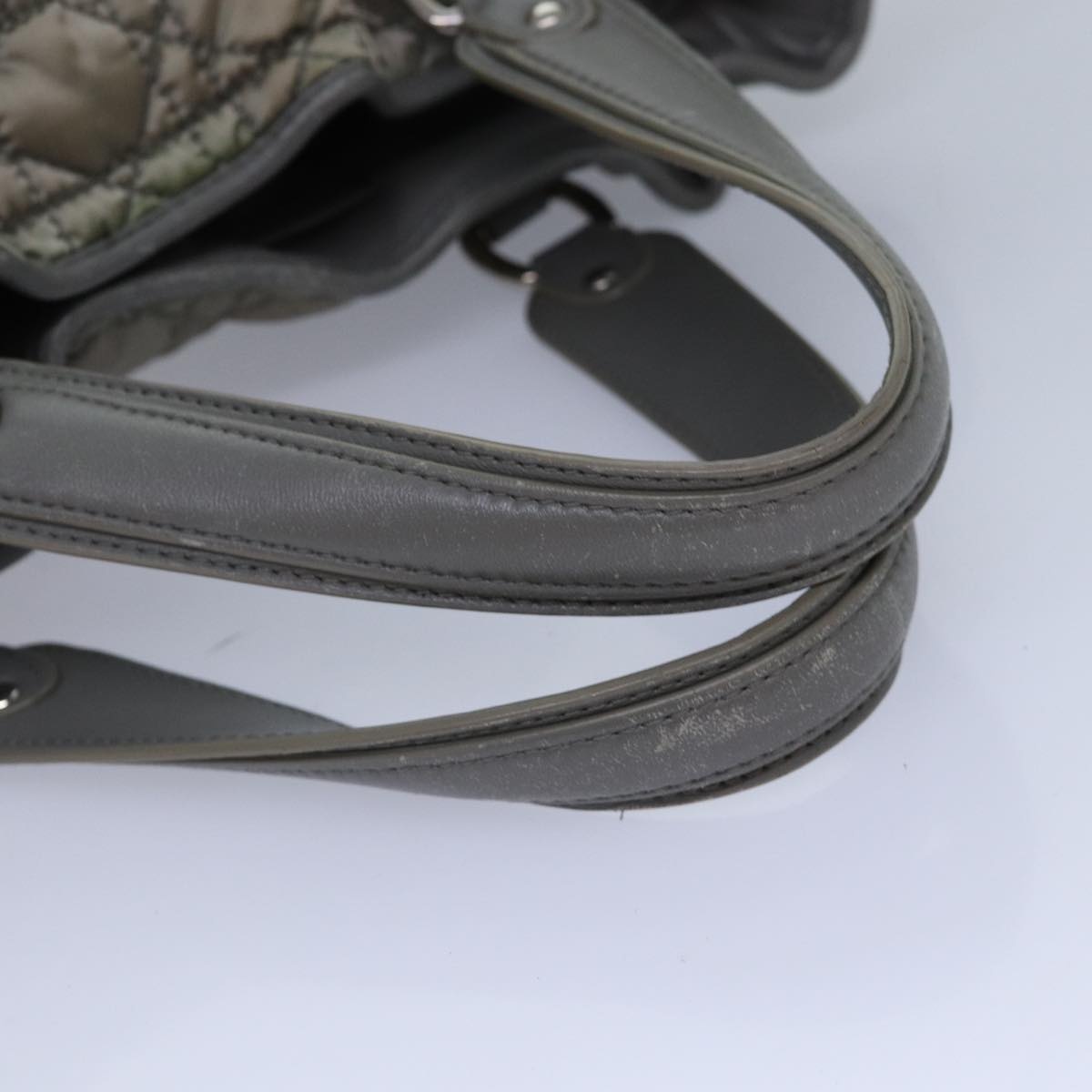 DIOR Canage Hand Bag Nylon Gray Silver - 7