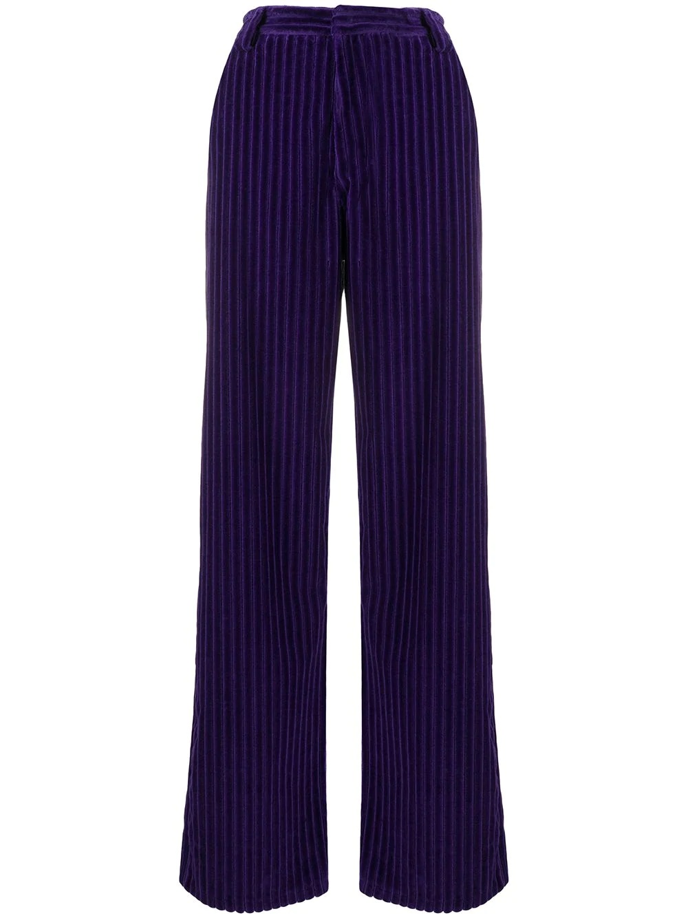 corduroy-effect wide-leg trousers - 1