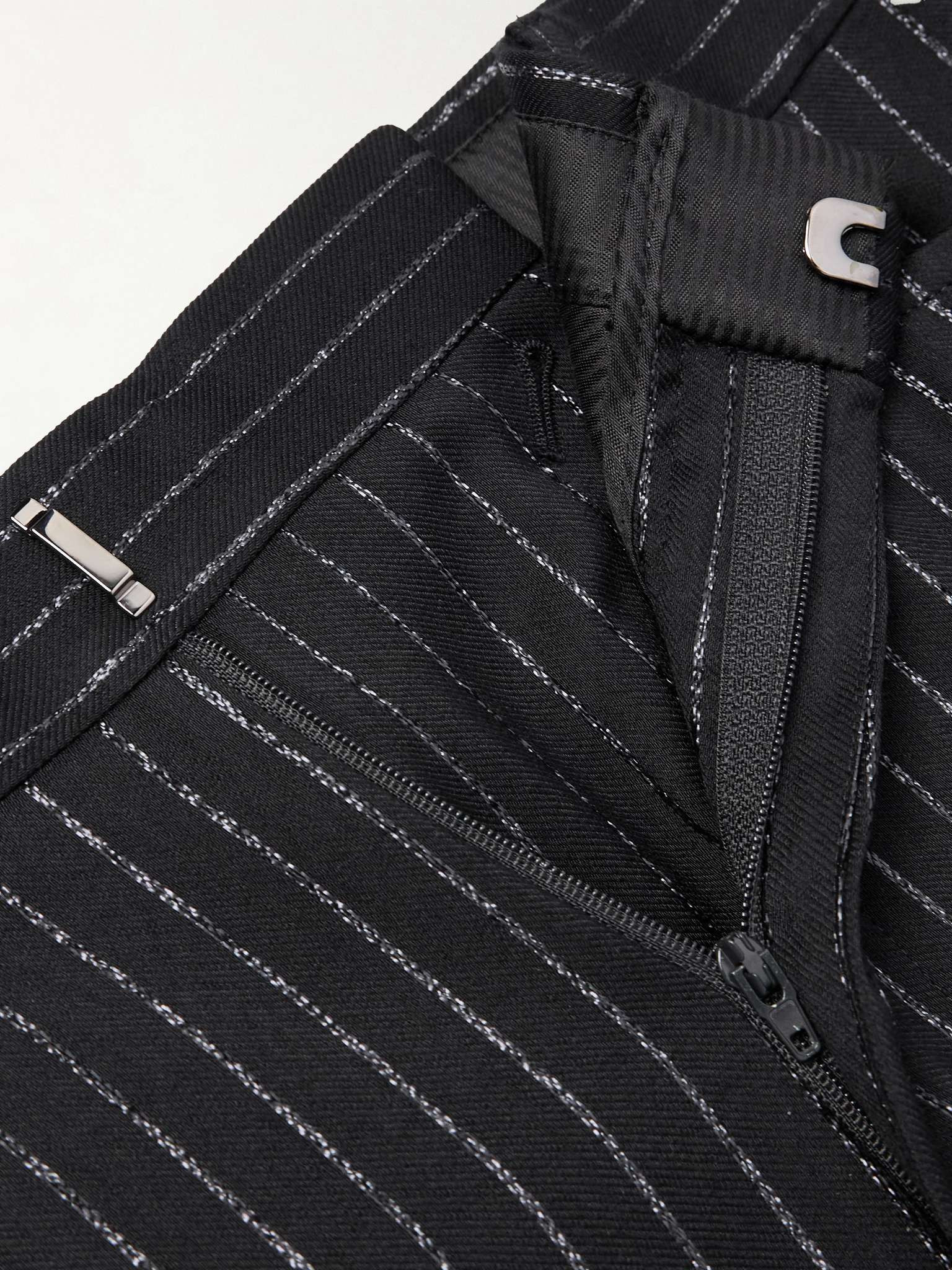 Dyylan Straight-Leg Striped Metallic Wool and Silk-Blend Suit Trousers - 6