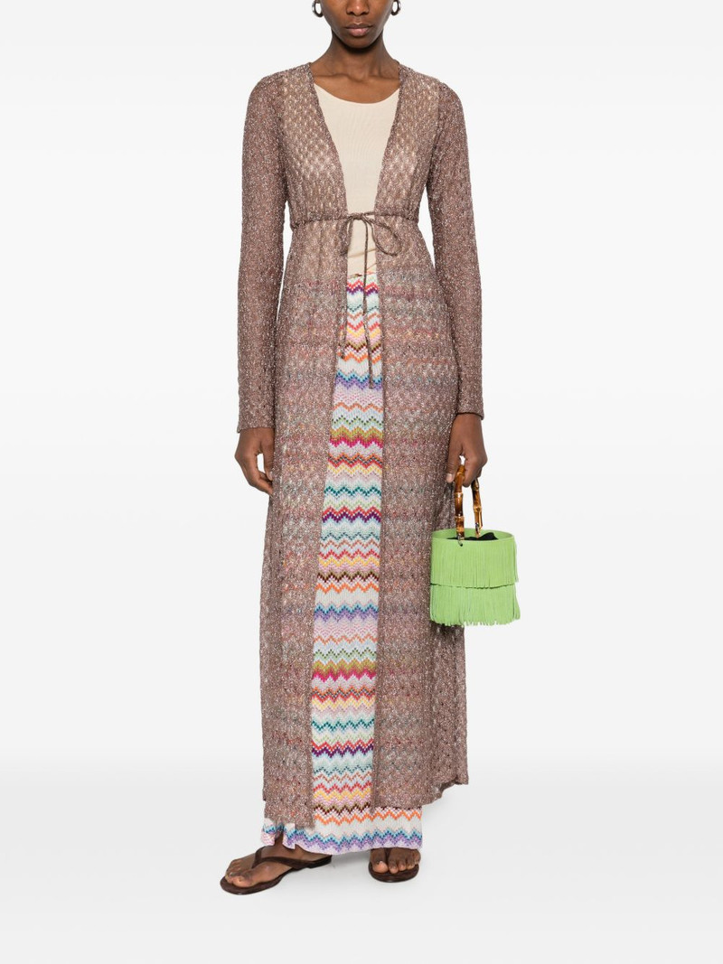 Missoni tie-waist textured cover up coat outlook