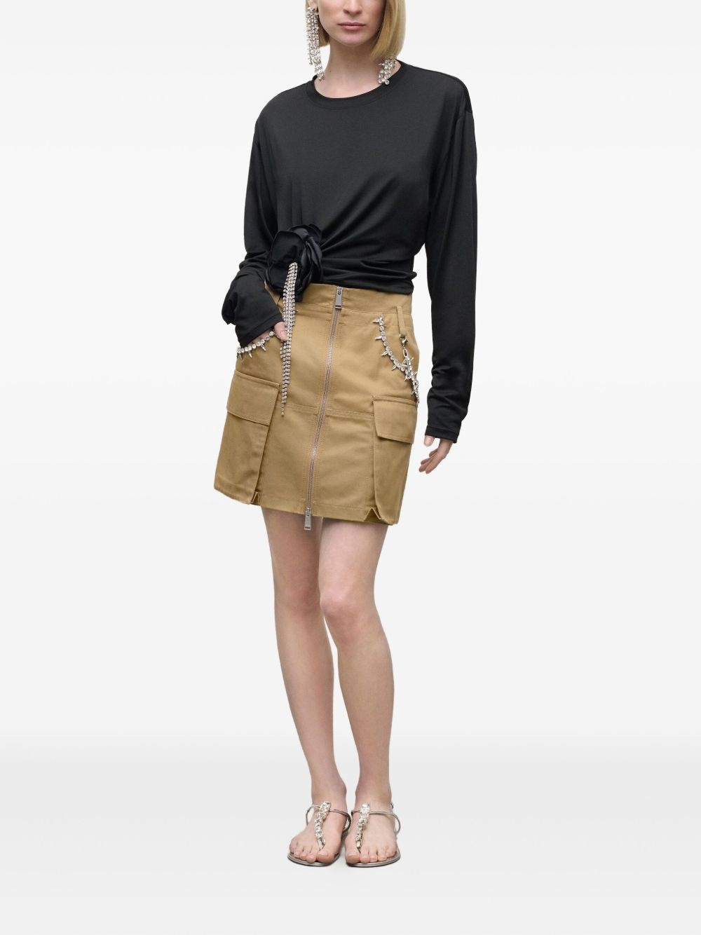 crystal-flower draped top - 2