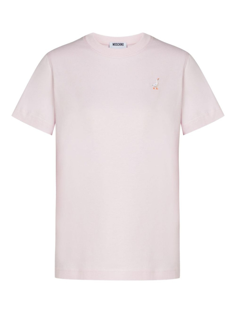 goose-embroidered T-shirt 1