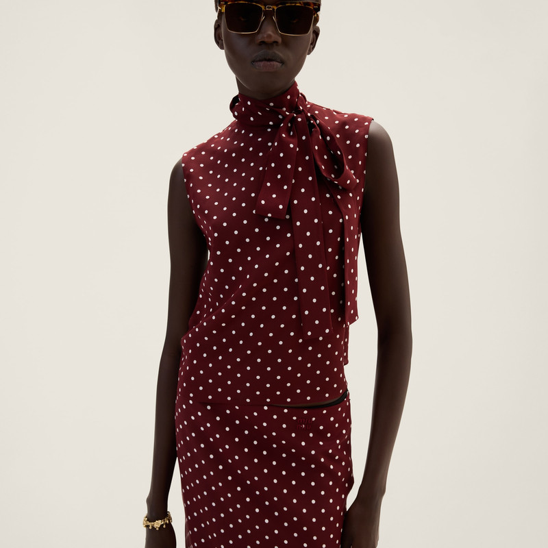 Miu Miu Crepe de chine top outlook
