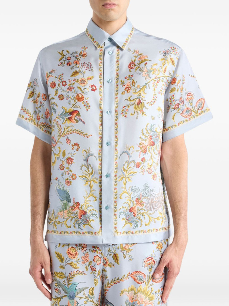 Etro flora fauna-print silk shirt outlook