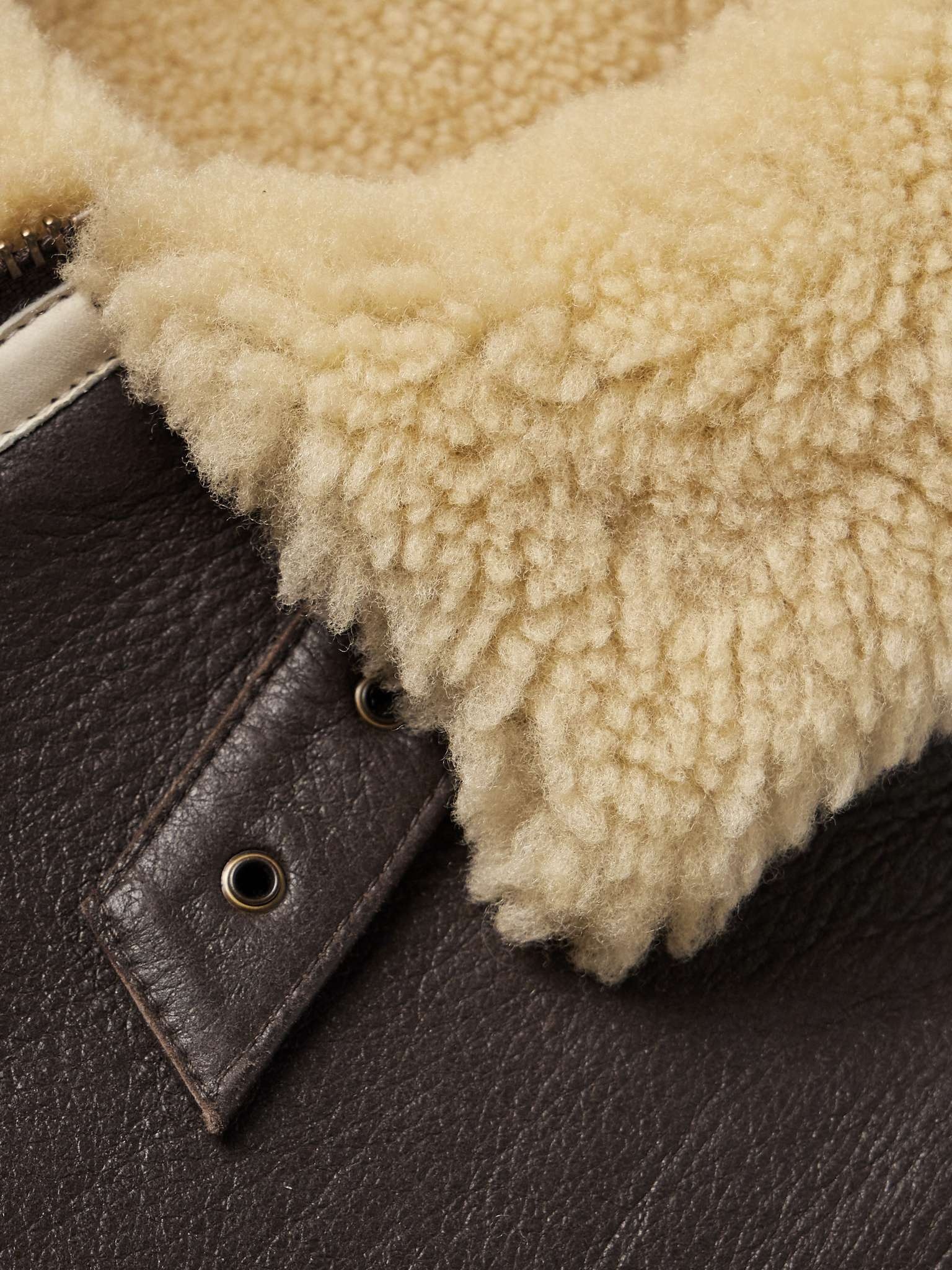 Leather-Trimmed Shearling Jacket - 3