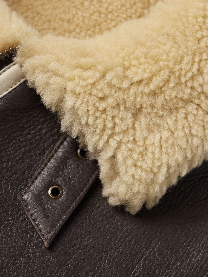 Leather-Trimmed Shearling Jacket 3