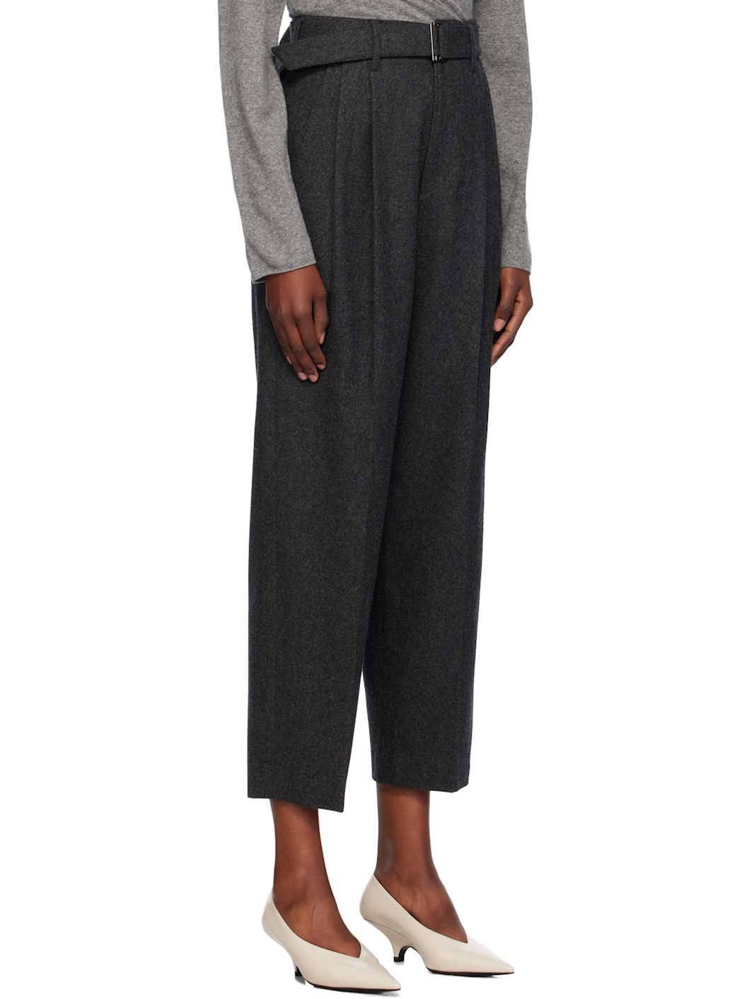 Gray Belted Trousers - 2