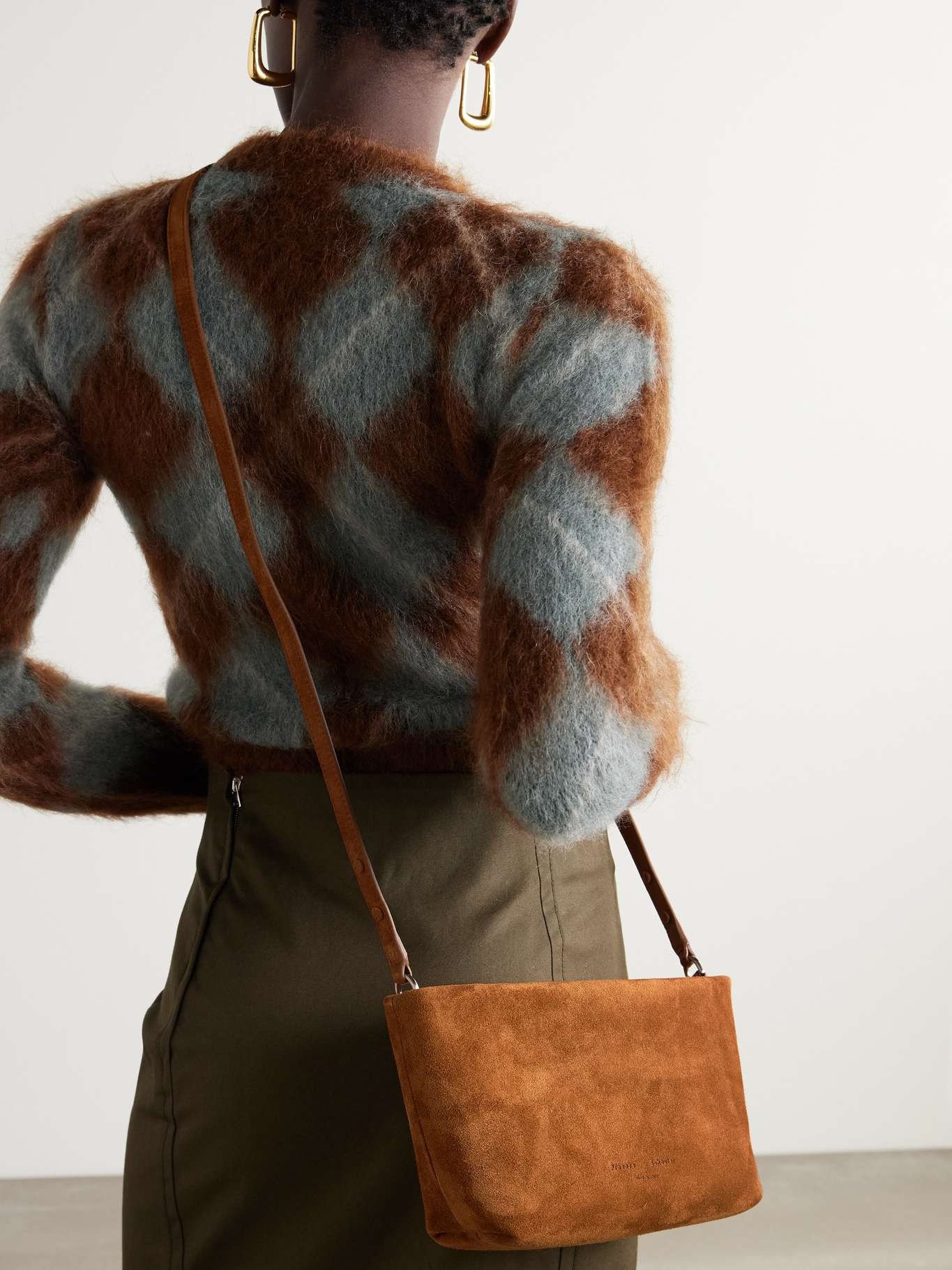 Bond suede shoulder bag - 6