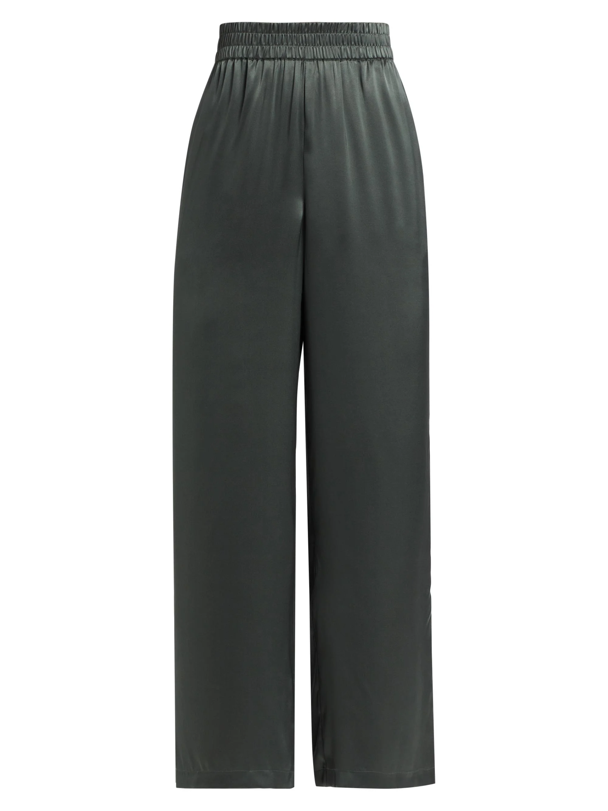Women's Bleecker Silk Wide-Leg Pants - Thyme - 1