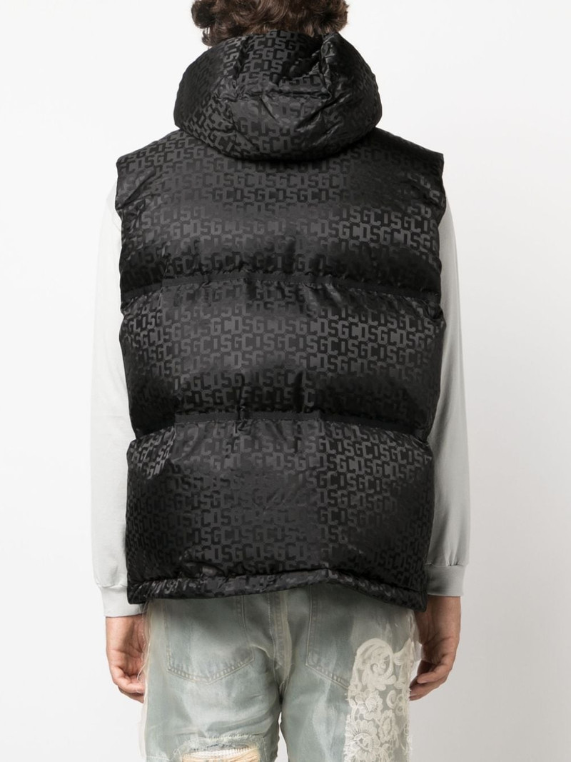 logo-monogrammed hodded gilet 4