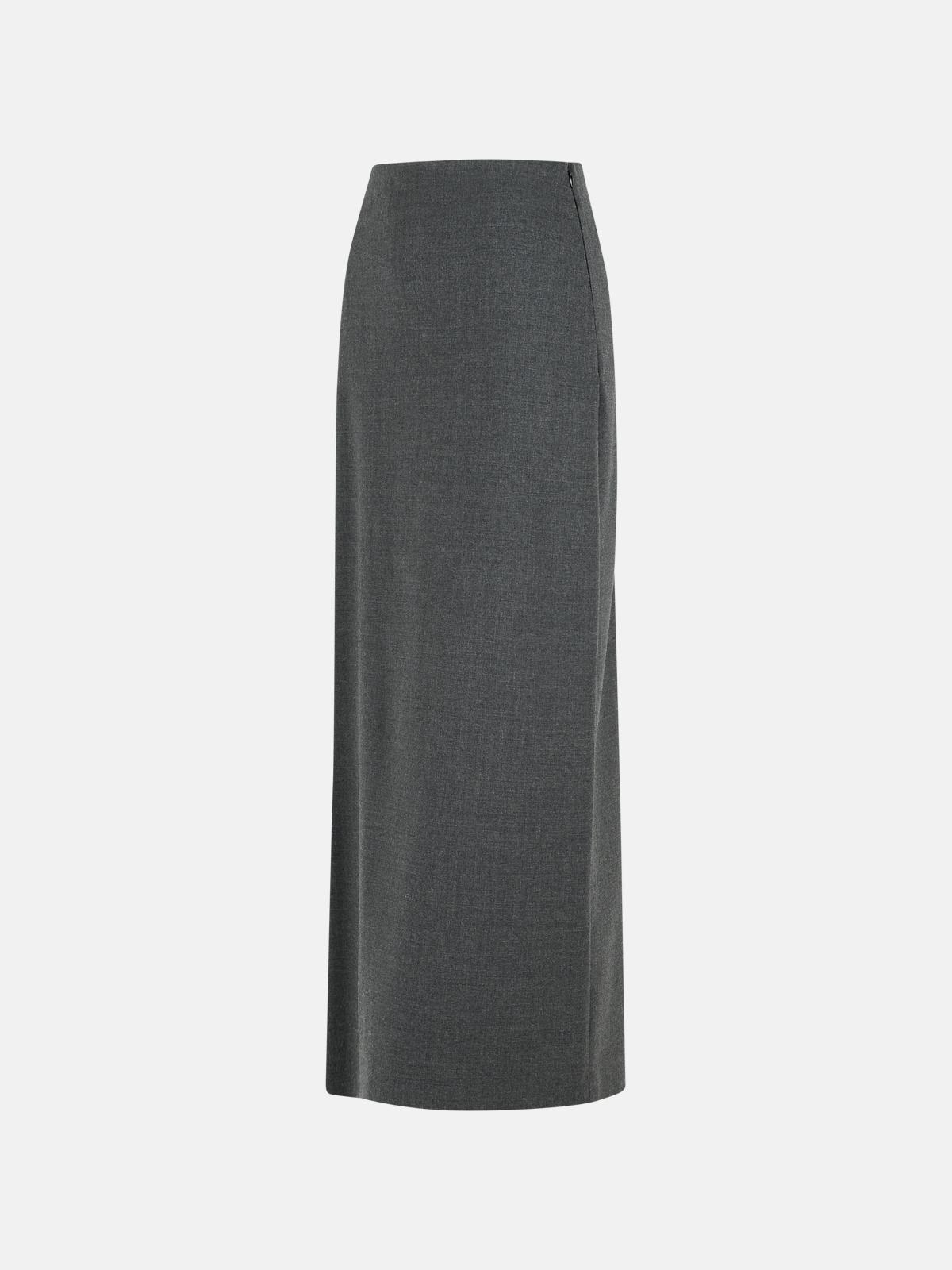 'SAMOS' GRAPHITE VIRGIN WOOL SKIRT - 2