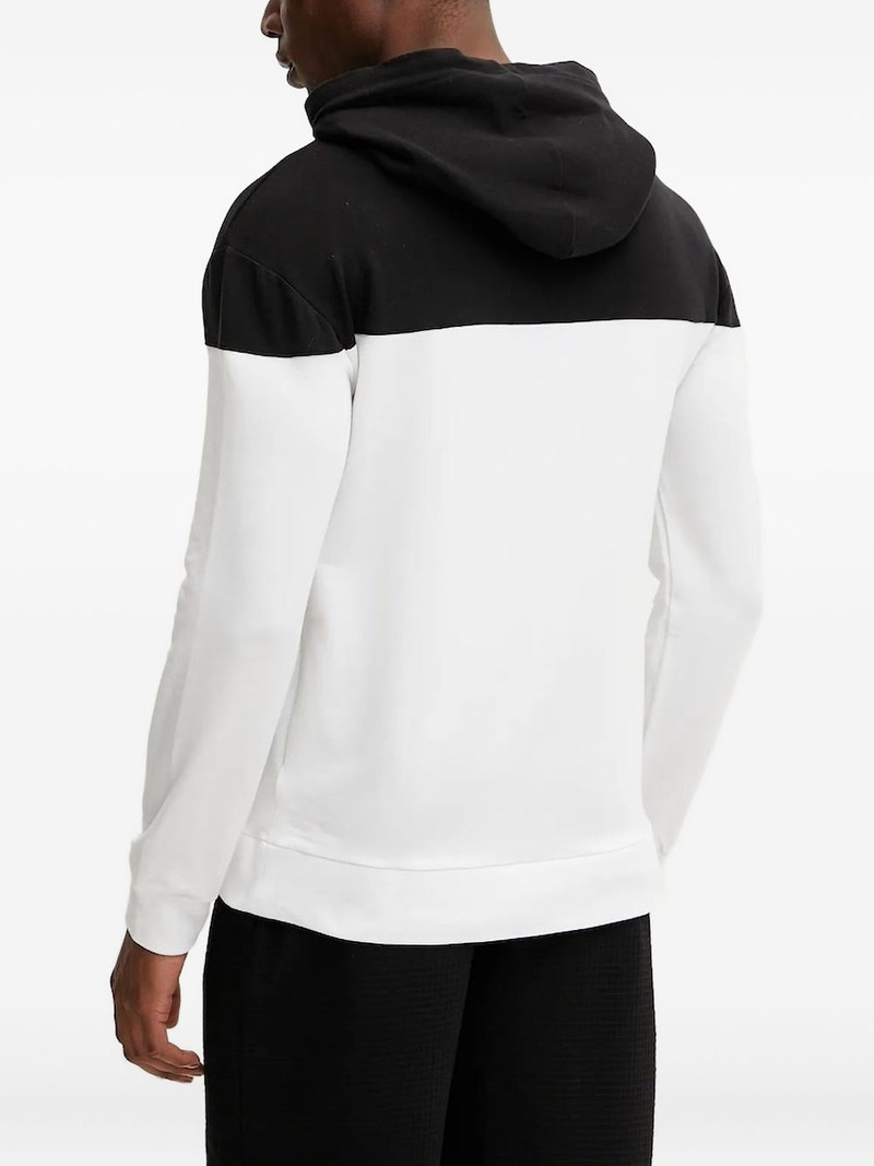 HUGO two-tone logo-detail hoodie outlook
