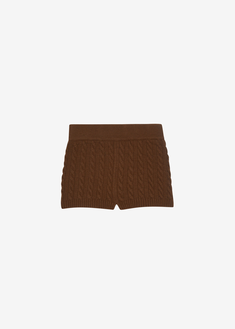 Brisbane Knit Mini Shorts - Brown 1