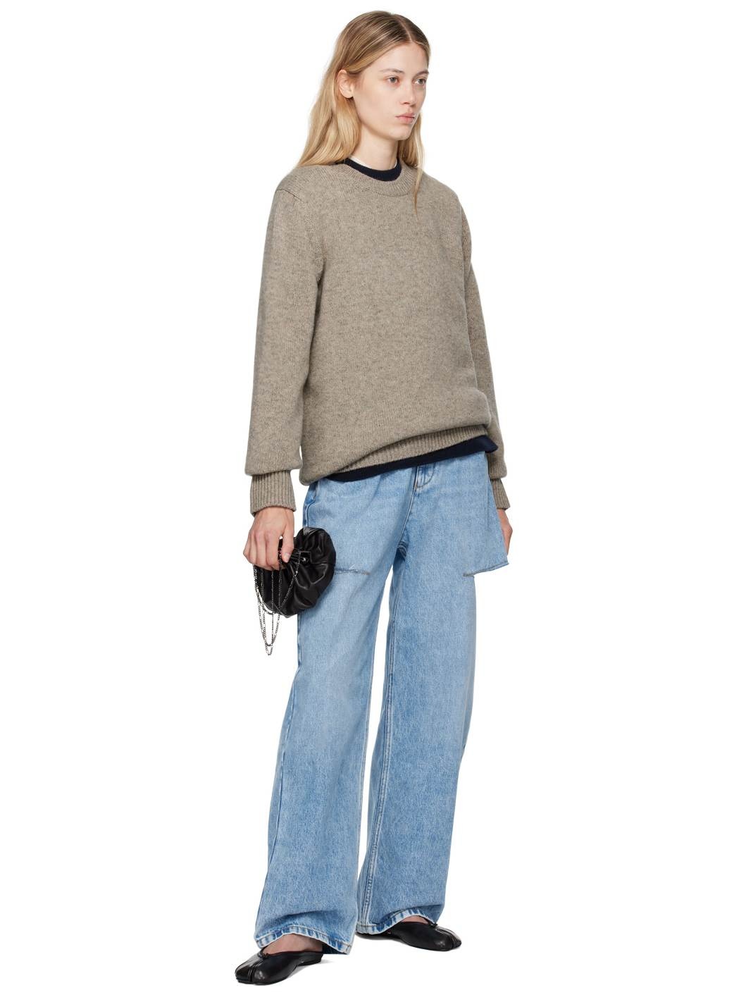 Beige Shetland Wool Sweater - 4