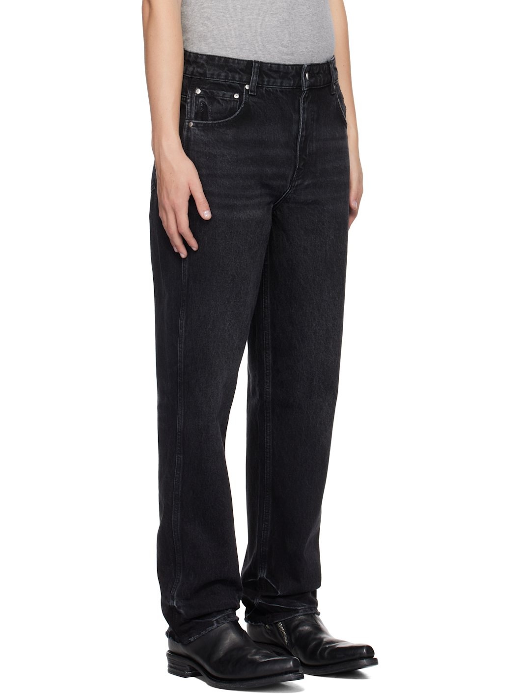 Black R2 Straight Leg Jeans - 2