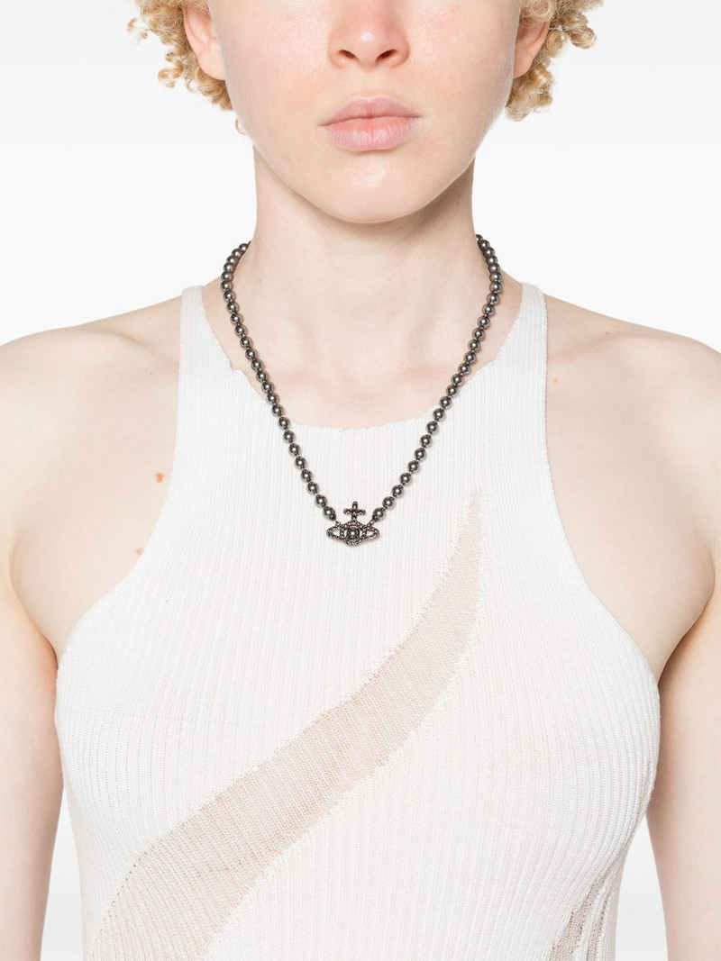 Vivienne Westwood Olympia Orb-charm pearl necklace outlook