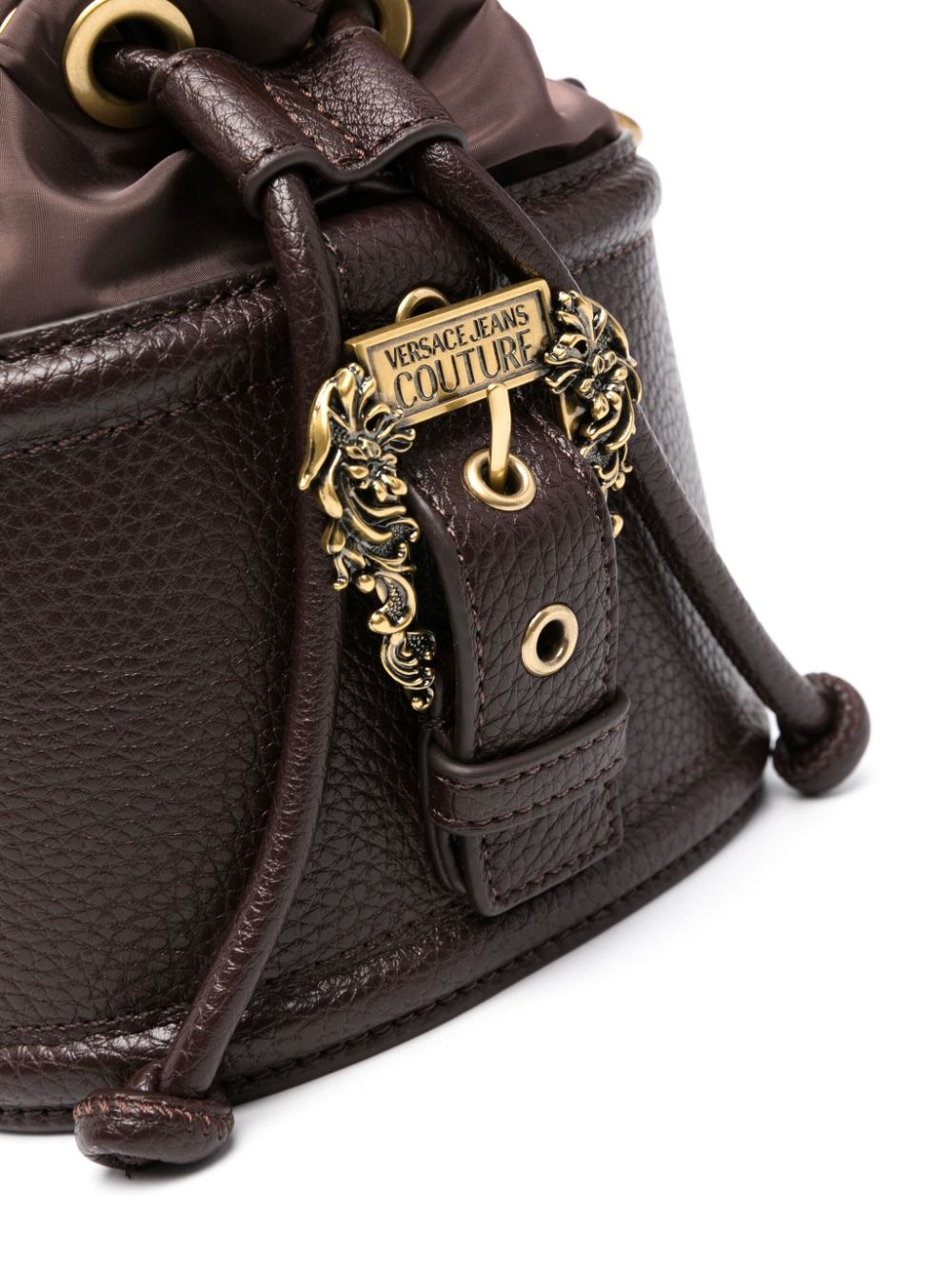 Versace Logo-Engraved Bucket Bag