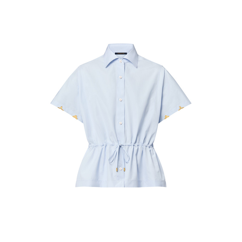 Drawstring Waist Cotton Poplin Shirt 1