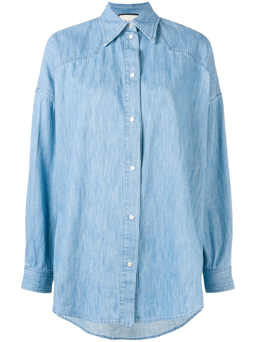 tiger face logo denim shirt - 1